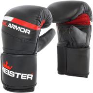 🥊 premium leather bag mitts with wrist support: meister gel armor for optimal comfort and protection (12oz - 16oz) logo