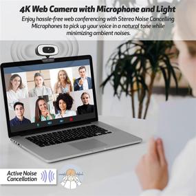 img 2 attached to 📸 AVMP 4K Webcam with Light - Ultra HD 8MP Autofocus Web Cam - Built-in Microphone - USB WebCameras for Computer Streaming - Includes Tripod - 2021 TECH Upgraded