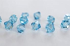 img 3 attached to 🔵 100pcs Authentic Preciosa Bicone Crystal Beads 6mm Aquamarine Blue: The Perfect Swarovski-Compatible Addition for Jewelry Craft Making (Pre-B610)