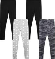 👖 yummy leggings for girls - 4-pack of buttery soft-touch printed styles logo