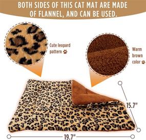 img 3 attached to 🐆 FLYSTAR Self-Heating Leopard Cat Bed Mat - Soft Flannel & Cotton, Easy to Clean, Comfortable for Small, Medium, Large Cats/Puppies