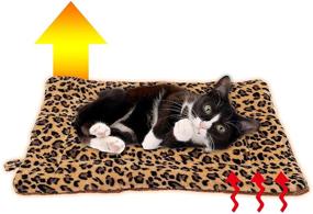 img 4 attached to 🐆 FLYSTAR Self-Heating Leopard Cat Bed Mat - Soft Flannel & Cotton, Easy to Clean, Comfortable for Small, Medium, Large Cats/Puppies