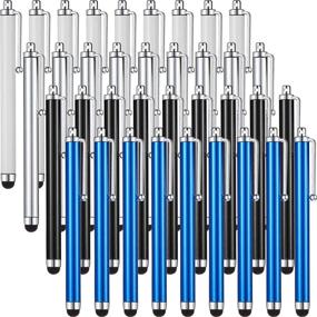 img 4 attached to 🖊️ 36-Piece Stylus Pen Set for Universal Capacitive Touch Screens Devices | Touch Screen Stylus Pens Compatible with iPhone, iPad, Tablets | Black, Silver, Dark Blue, White