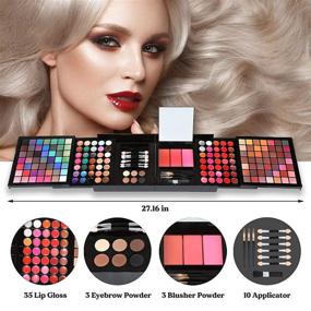 img 1 attached to 💄 Makeup Kit: 177-Color Matte & Shimmer Eyeshadow Palette, Blush, Lip Gloss, Eyebrow Powder, Concealer Kit - Complete Beauty Cosmetic Makeup Set Gift for Teen Girls and Women
