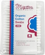 maxim 200-count organic cotton swabs, no chlorine/dioxin/chemical, icea approved, biodegradable, hypoallergenic, double padded with cardboard stick, ear swabs cotton buds - 1 pack of 200 logo