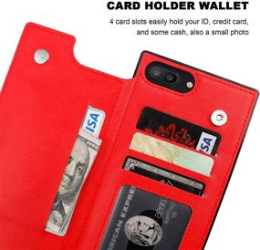 img 1 attached to 👜 Bocasal Crossbody Wallet Case for iPhone 7 Plus/8 Plus - Credit Card Holder, PU Leather, Kickstand, Shockproof, Detachable Cross Body Strap, Lanyard, Magnetic Closure - 5.5 inch (Red)