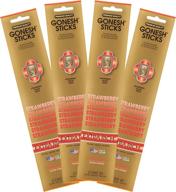 🍓 gonesh collection strawberry incense: 4 pack - extra rich, 80 count - discover the scentsational delight! логотип
