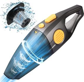 img 4 attached to Upgraded Cordless Handheld Vacuum Cleaner by RUMIA - Powerful Suction, Stainless Steel Filter, Lightweight & Portable, 7000Pa - Ideal for Home and Car