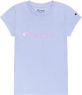 👚 champion girls heritage short sleeve script logo tee shirt: big and little girls - stylish and comfortable logo