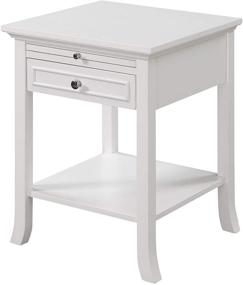 img 1 attached to 🪑 Convenience Concepts American Heritage Collection Logan End Table with Drawer and Slide, White - Stylish and Practical Furniture Addition