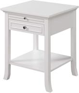 🪑 convenience concepts american heritage collection logan end table with drawer and slide, white - stylish and practical furniture addition logo