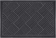 🚪 durable rubber door mat - non slip welcome doormat, indoor outdoor rug - low-profile entrance large door mat for entryway, garage, patio - heavy duty & easy to clean - 36 x 60 inches, gray логотип