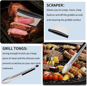 img 1 attached to 🔥 23-Piece Griddle Accessories Set for Blackstone, Camp Chef, and Flat Top Grills - Complete Kit with Basting Cover for Outdoor Camping and Indoor Party Grilling