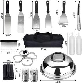 img 3 attached to 🔥 23-Piece Griddle Accessories Set for Blackstone, Camp Chef, and Flat Top Grills - Complete Kit with Basting Cover for Outdoor Camping and Indoor Party Grilling