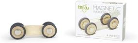 img 2 attached to 🚗 Enhance Playtime with Tegu Magnetic Wooden Wheels: Versatile Pack of Fun!