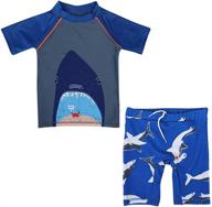 🩳 digirlsor kids toddler boys 2-piece swimsuit set - rash guard, short sleeve, quick dry swim trunks, swimwear, 1-9 years logo