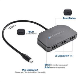 img 3 attached to 🖥️ Cable Matters Triple 4K DisplayPort Splitter: 3-Port Hub for 8K/4K 120Hz HDR Monitors on Windows (Not Mac Compatible)