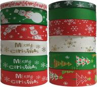 🎀 duoqu christmas ribbon 12 styles - 36 yards mixed size options (12x3yd, 3/8", 5/8", 1"), solid and printed grosgrain ribbon satin ribbon for holiday hair bows & gift wrapping logo