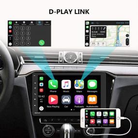 img 2 attached to 🚗 Автомагнитола с сенсорным экраном 9" одинарного размера с Apple Carplay, GPS-навигацией и головным блоком – FM Bluetooth беспроводное радио с поддержкой Mirror Link для смартфонов Android и iOS, а также бонусная задняя камера