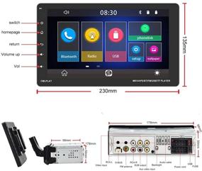 img 3 attached to 🚗 Автомагнитола с сенсорным экраном 9" одинарного размера с Apple Carplay, GPS-навигацией и головным блоком – FM Bluetooth беспроводное радио с поддержкой Mirror Link для смартфонов Android и iOS, а также бонусная задняя камера