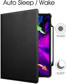 img 2 attached to 🔌 Fintie Rotating Case for iPad Pro 12.9 4th Gen 2020 & 3rd Gen 2018 - 360° Rotating Stand Cover with Pencil Holder, Auto Sleep/Wake, Supports 2nd Gen Pencil Charging - Black