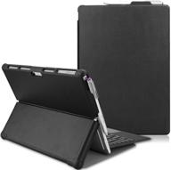 📚 procase microsoft surface pro 7 / pro 6 / pro 5 /pro 2017 / pro 4 / pro lte case - slim smart cover stand case with pen holder & type cover compatibility - black logo