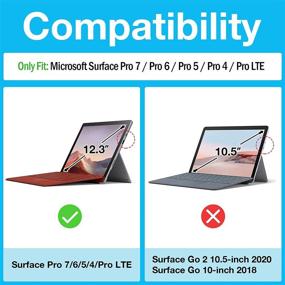 img 3 attached to 📚 ProCase Microsoft Surface Pro 7 / Pro 6 / Pro 5 /Pro 2017 / Pro 4 / Pro LTE Case - Slim Smart Cover Stand Case with Pen Holder & Type Cover Compatibility - Black