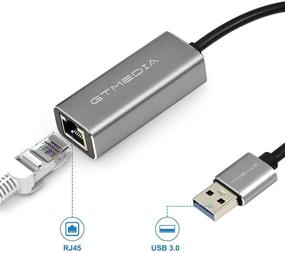 img 3 attached to 💻 Адаптер Gigabit Ethernet USB, USB 3.0 AM к RJ45 LAN сетевой хаб 10/100/1000 Мбит/с, поддерживает Windows 7/8/10, Mac OS, Linux, Vista