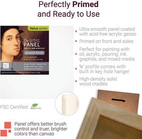 img 3 attached to 🎨 Ampersand APS1114 Wood Gesso Artist Painting Panel: Primed Smooth, 11x14, 1/8 Inch Depth – Enhancing Creative Work with Superior Quality