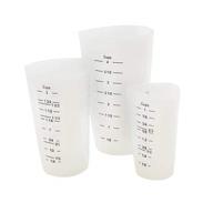 versatile silicone measuring cups set - includes 1, 2 & 4 cups for flexible and accurate measurements logo