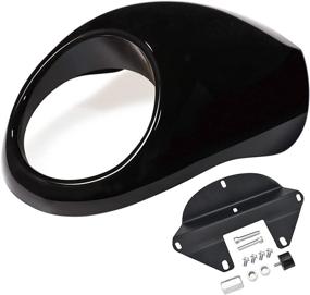 img 4 attached to 🏍️ Enhance Your Harley Sportster Dyna's Look with Amazicha Headlight Black Fairing Mask for 1973-2021 Models