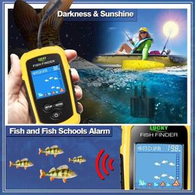 img 1 attached to 🚤 Lucky Kayak Portable Fish Depth Finder: Accurate Sonar Castable Kayak Boat Fishfinder Transducer with LCD Display - FFC1108