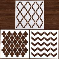 🎨 locolo 3pcs reusable 12x12 inch wall stencils for painting walls, floors, and diy home decor logo