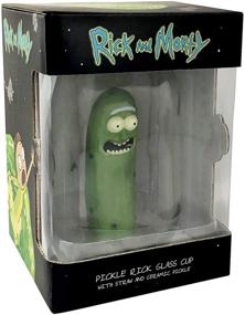 img 1 attached to 🥒 Exclusive SDCC Rick and Morty Pickle Rick Glass Mason Jar - Limited Edition Pickle Jar