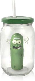 img 2 attached to 🥒 Exclusive SDCC Rick and Morty Pickle Rick Glass Mason Jar - Limited Edition Pickle Jar