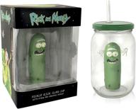 🥒 exclusive sdcc rick and morty pickle rick glass mason jar - limited edition pickle jar logo