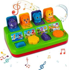 img 4 attached to 🦁 YEEBAY Interactive Pop Up Animals Toy: Musical, Engaging Activity Toy for 9-18 Months - 1 Year Old Kids, Babies, Toddlers, Boys & Girls