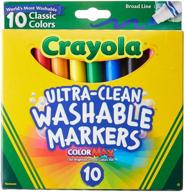 🖍️ яркие маркеры crayola ultraclean broadline classic washable - удобный набор из 2 шт. логотип