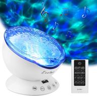 exelme night light projector ocean wave - relaxing sound machine with soothing nature noise and colorful light show - perfect for bedroom or living room - white logo