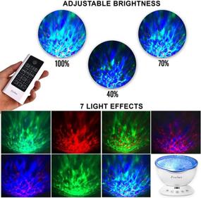 img 2 attached to Exelme Night Light Projector Ocean Wave - Relaxing Sound Machine with Soothing Nature Noise and Colorful Light Show - Perfect for Bedroom or Living Room - White