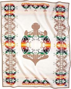 img 1 attached to 🐢 Pendleton Creation Turtle Legend Wool Blanket in White Multi - Size: One