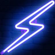 💡 led lightning bolt 2.0 upgrade neon lights - bright & cute decorative light for walls, bedrooms, birthdays - usb plug & adapter included логотип