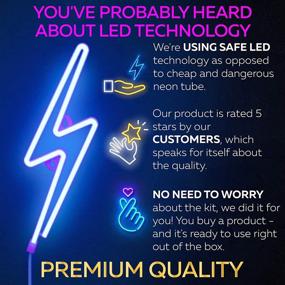 img 1 attached to 💡 LED Lightning Bolt 2.0 Upgrade Neon Lights - Bright & Cute Decorative Light for Walls, Bedrooms, Birthdays - USB Plug & Adapter Included