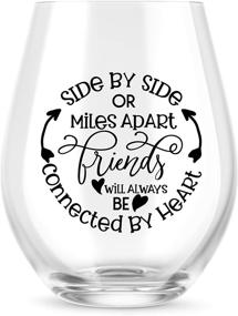 img 3 attached to 🍷 Best Friend Wine Glass: Side By Side or Miles Apart, Perfect Gift for Women, Sisters, Moms, Grandmas, Nanas, and Her