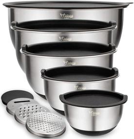 img 4 attached to Stainless Steel Mixing Bowls Set of 5 - Wildone Kitchen Essentials