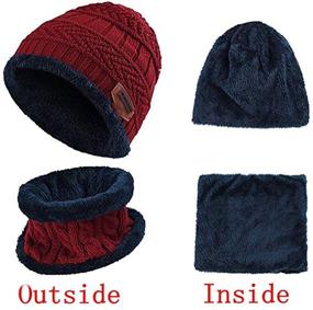 img 3 attached to 🧣 CheChury Winter Warmer: Knitted Outdoor Accessories for Boys