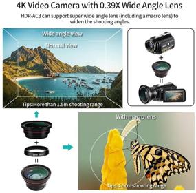 img 2 attached to 📹 ORDRO AC3 4K Camcorder: High-Quality 1080P 60FPS Vlog Camera with Night Vision, WiFi & Microphone - Includes Wide Angle Lens, LED Video Light, Handheld Holder, Case, and 64GB SD Card