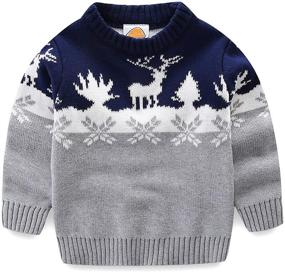 img 4 attached to 🎅 Cozy up this Christmas with Mud Kingdom Reindeer Boys' Clothing: Stylish Sweaters for the Holidays!