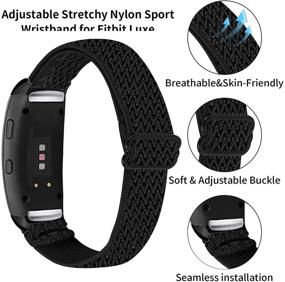 img 2 attached to Krudary Adjustable Elastic Band for Samsung Gear Fit2/ Fit 2 Pro - Soft Stretch Nylon Replacement Strap