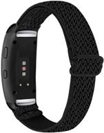 krudary adjustable elastic band for samsung gear fit2/ fit 2 pro - soft stretch nylon replacement strap logo